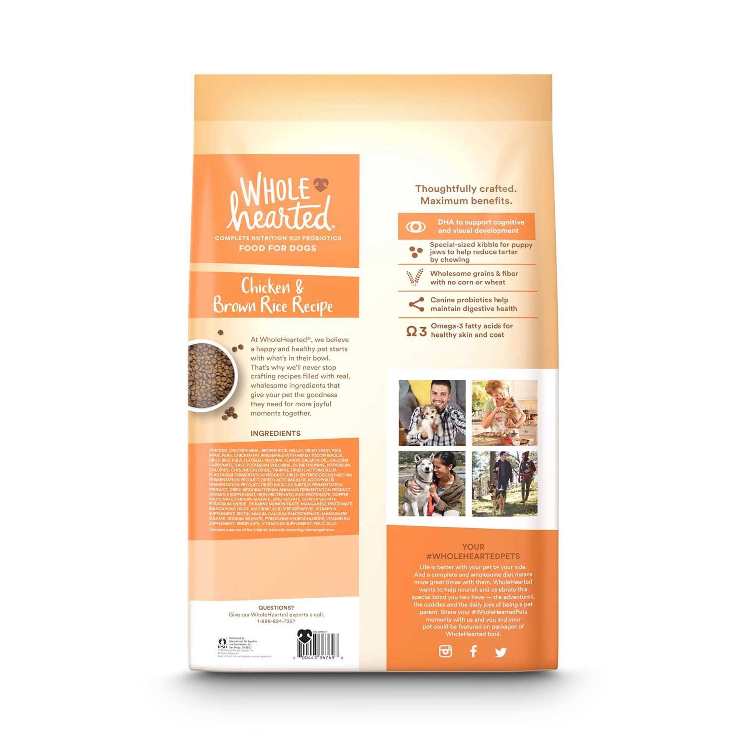 WholeHearted All Breed Chicken and Brown Rice Recipe Dry Puppy Food - Healthber