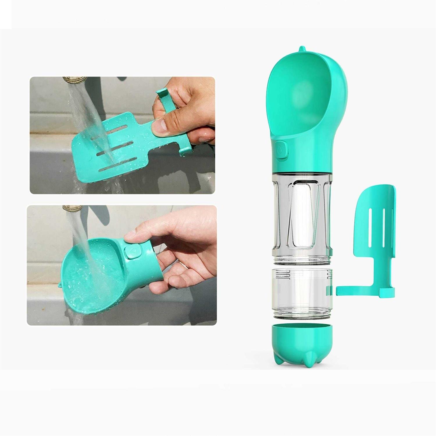HANAMYA 3 in 1 Dog Travel Bottle Set, Drinking Feeder, Food Box and Trash Bag Storage - Healthber