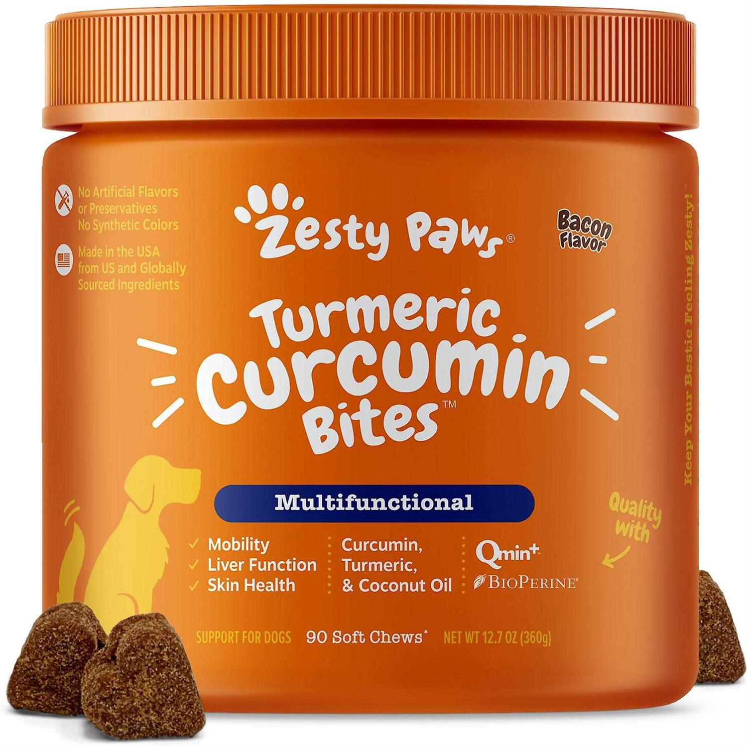 Zesty Paws Turmeric Curcumin Bites for Dogs - Healthber