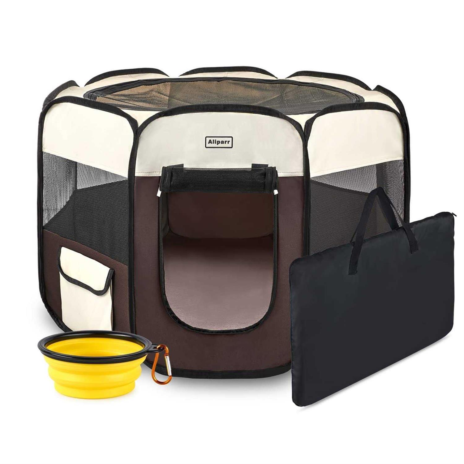 Aliparr Portable Pet Playpen,Dog Playpen Foldable Pet Exercise Pen Tents for Dogscatsrabbitspets,Cat Playpen Indooroutdoor Travel Camping Use - Healthber