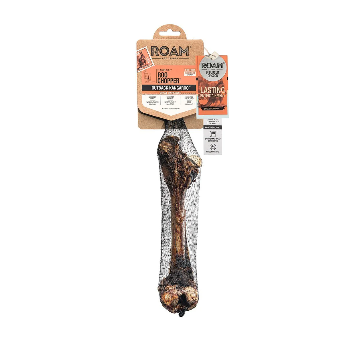 Roam Dog Treats, Large Roo Chopper, Kangaroo Femur - Healthber