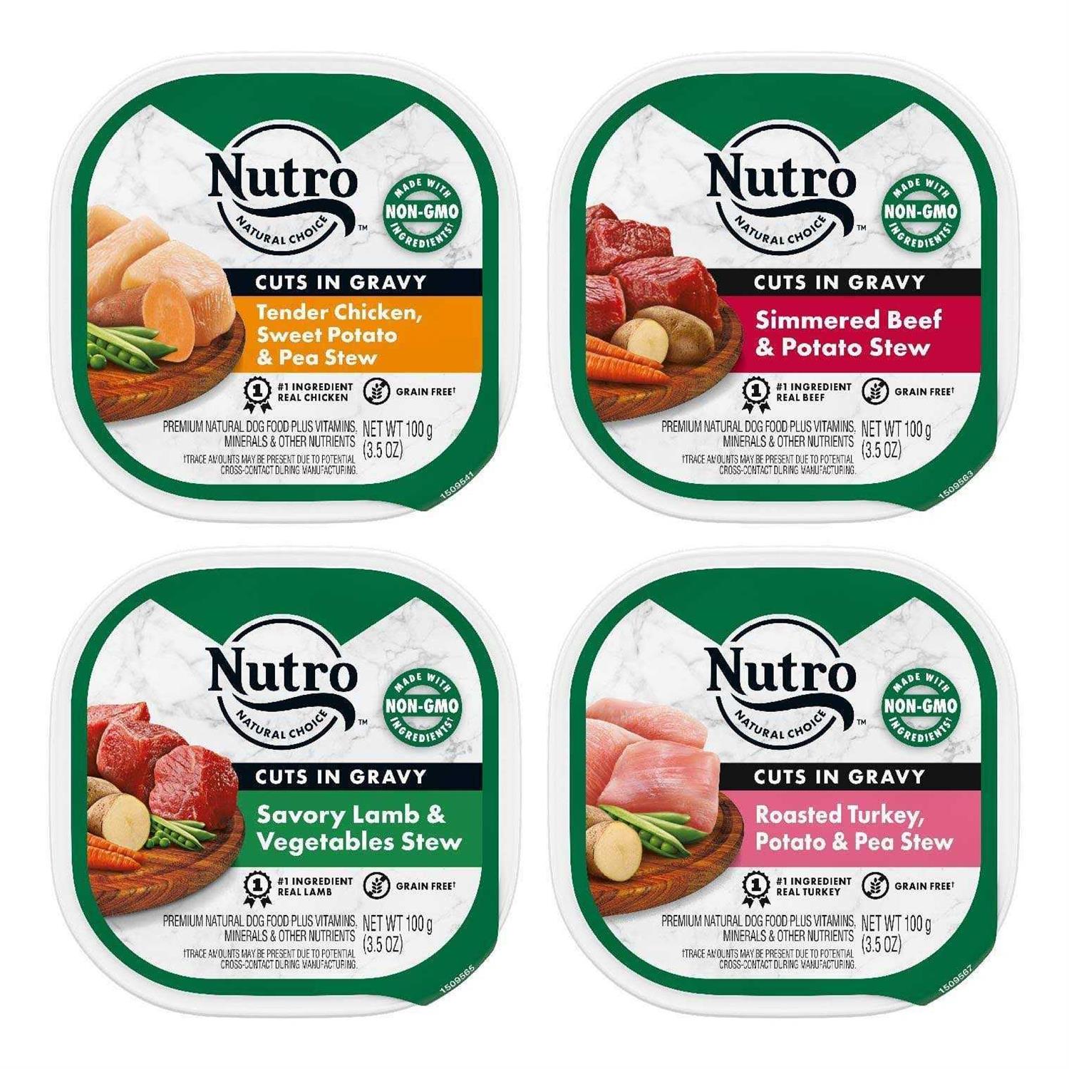 Nutro Grain Free Cuts in Gravy Beef, Lamb, Chicken and Turkey Variety Pack Adult Wet Dog Food - Healthber