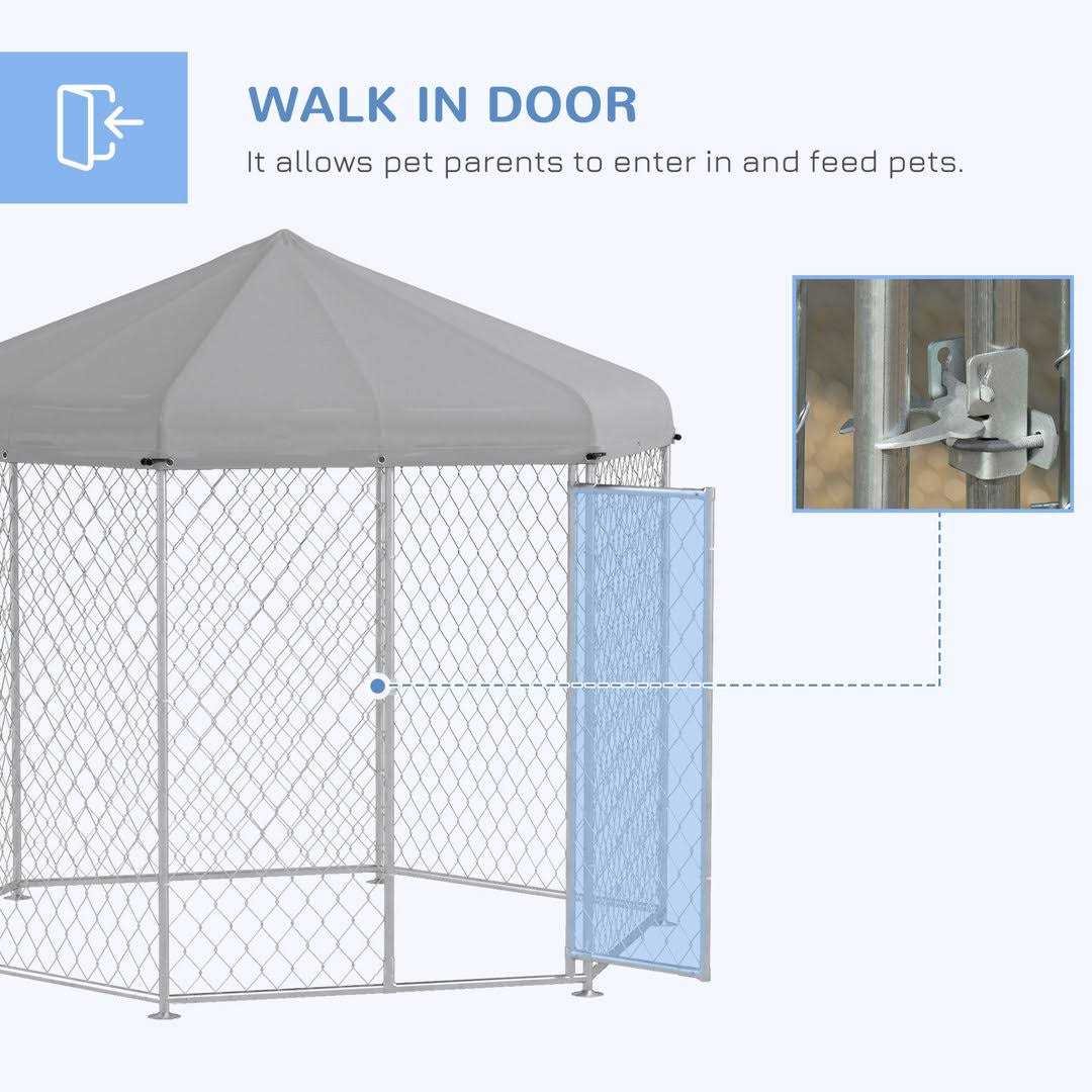 212 Main PawHut Dog Kennel Outdoor Large-Sized Dogs with Waterproof UV Resistant Roof - Healthber