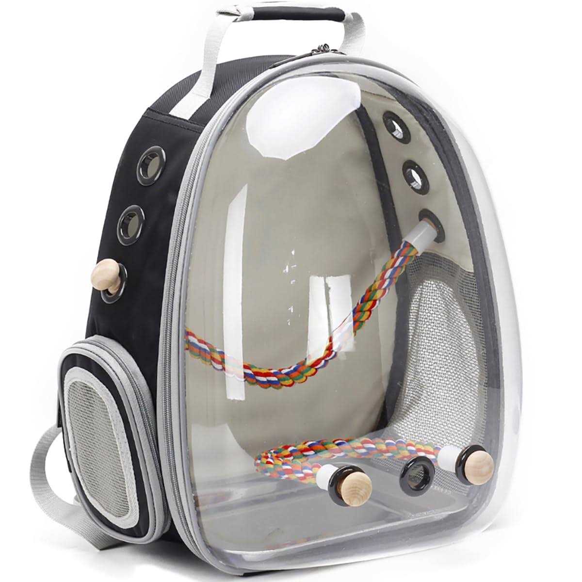 halinfer Bird Carrier Backpack, Bird Travel Backpack with Stainless Steel Tray and Standing Perch - Healthber