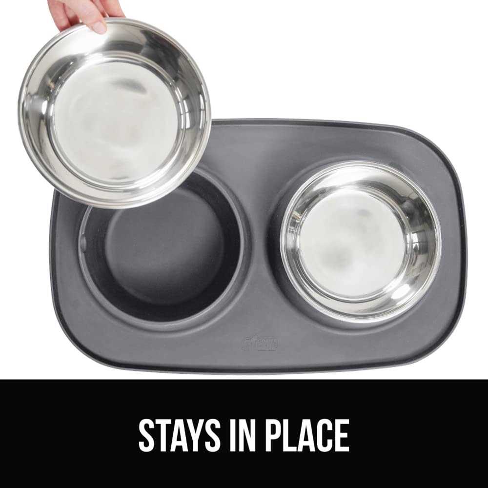 Gorilla Grip 100% Waterproof BPA Free Cat and Dog Bowls Silicone Feeding Mat Set - Healthber