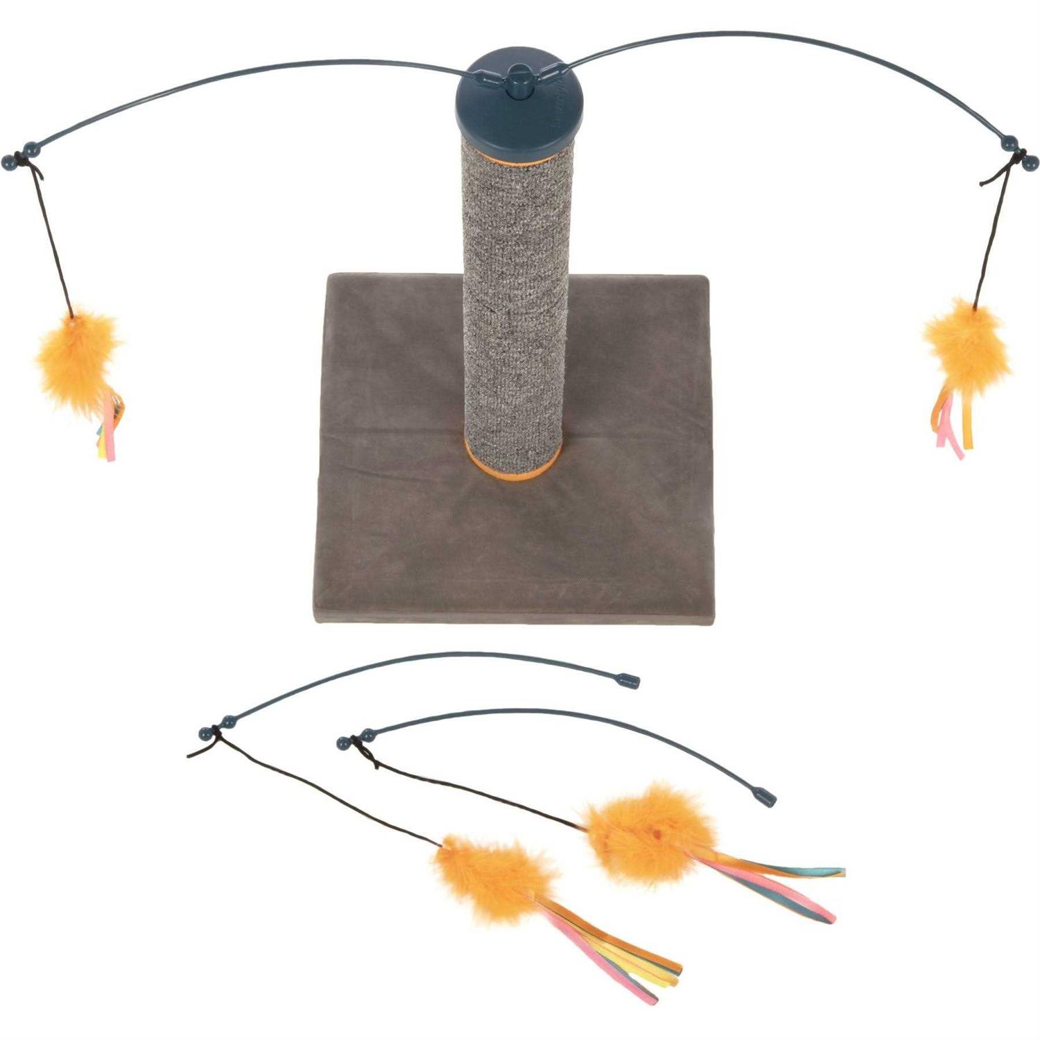 SmartyKat Scratch ‘N Spin Carpet Cat Scratching Post with Spinning Wand Toys - Healthber