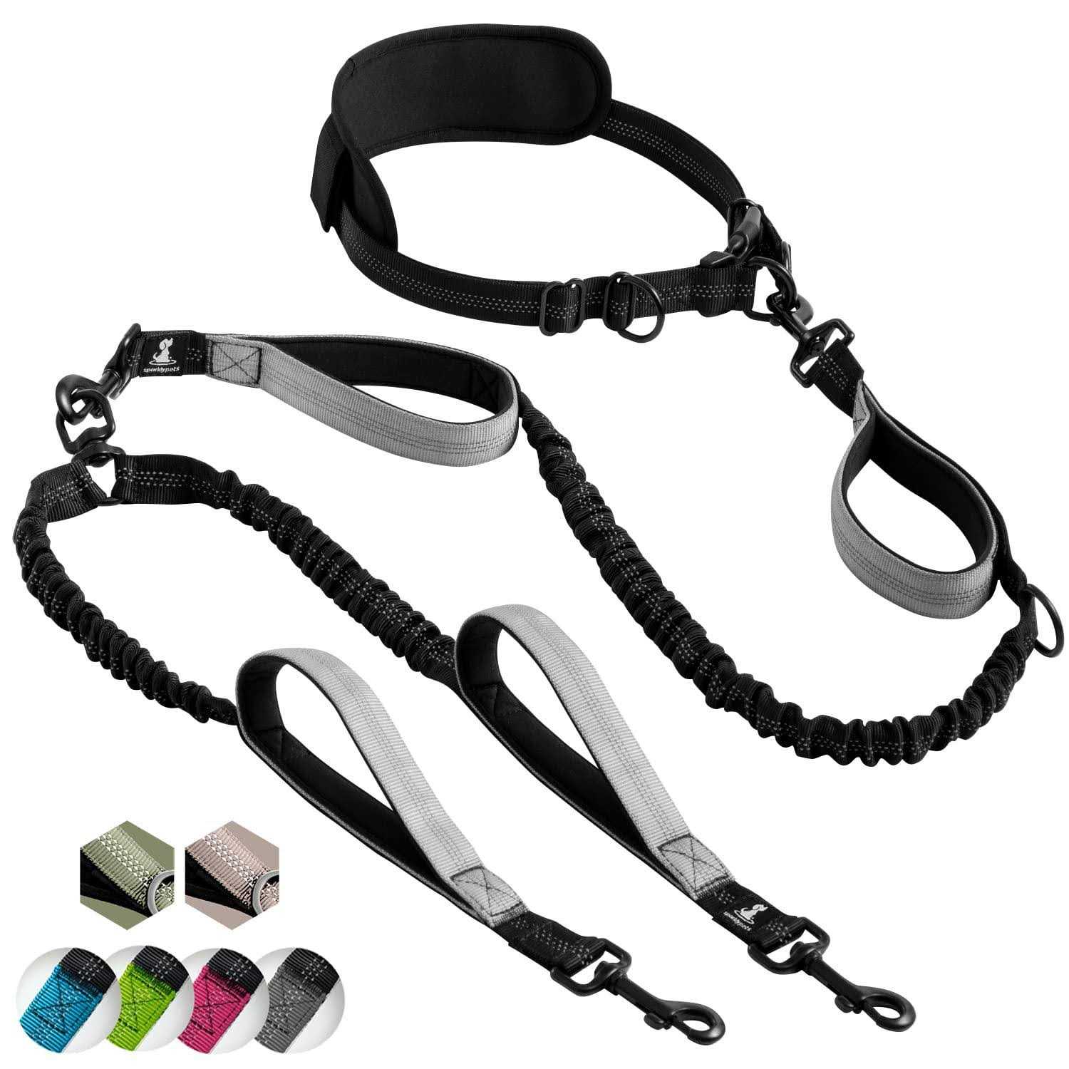 SparklyPets Hands Free Double Dog Leash Dual Dog Leash for Medium and Large Dogs - Healthber