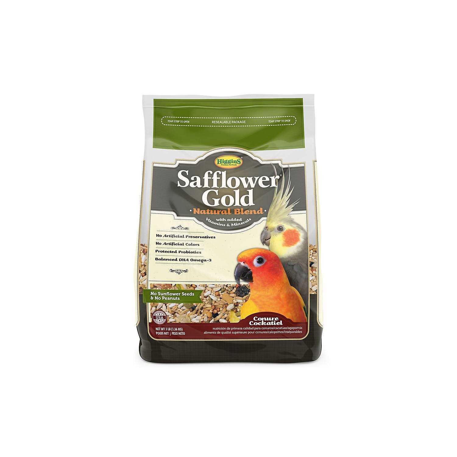 Higgins Safflower Gold Conure & Cockatiel Food - Healthber