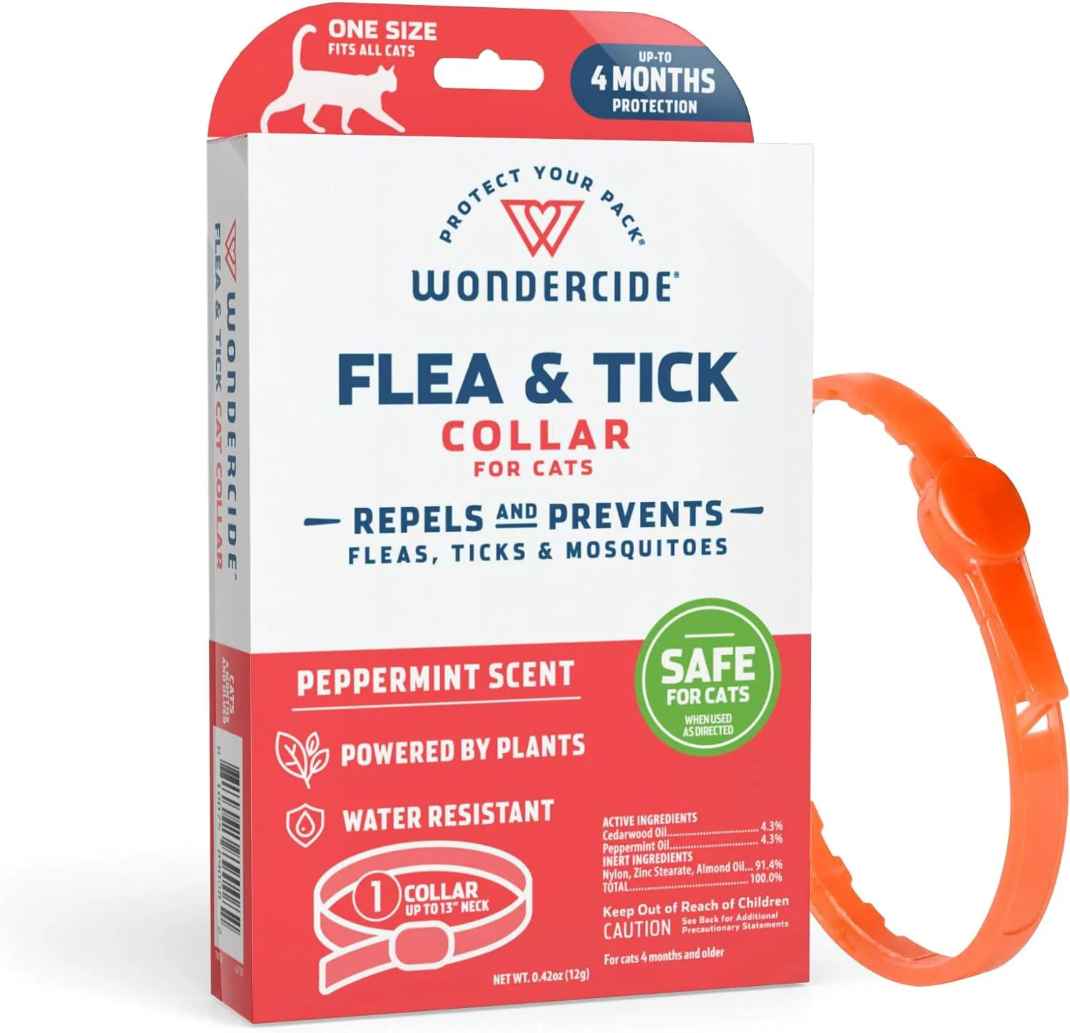 Wondercide Flea & Tick Collar for Cats, Peppermint - Healthber