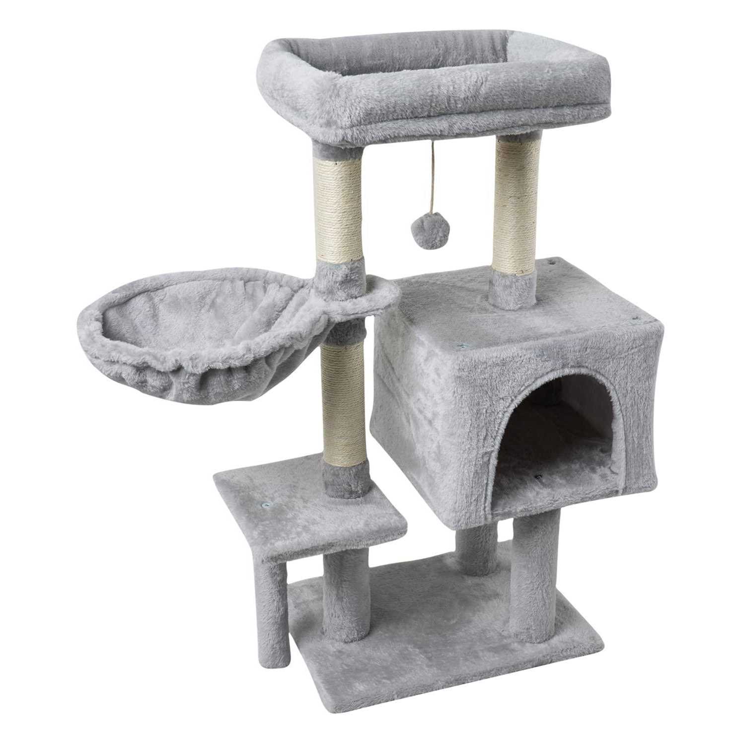 FISH&nap us09h Cute Cat Tree Kitten Cat Tower for Indoor Cat Condo Sisal Scratching Posts with Jump Platform Cat Furniture Activity Center Play House - Healthber