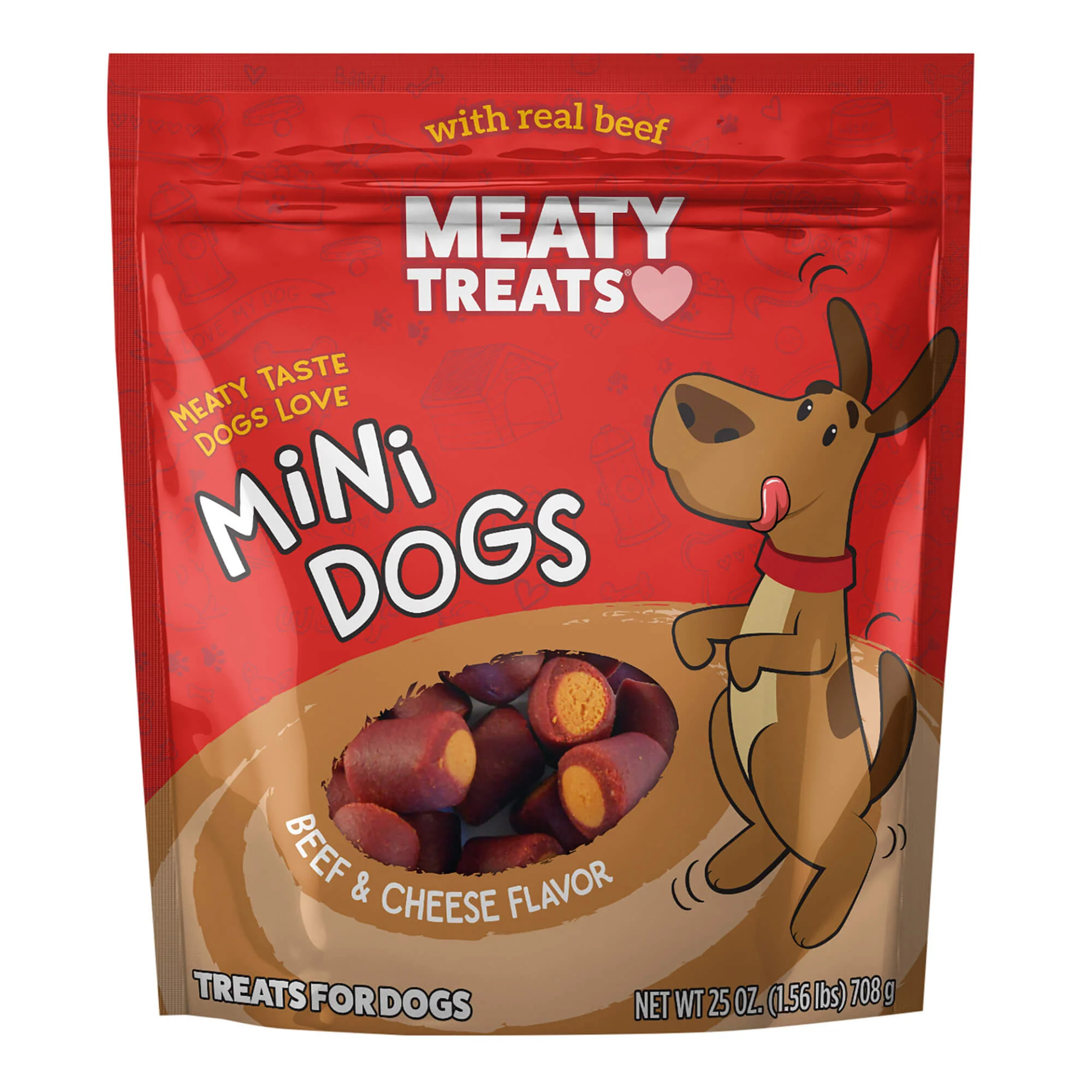 Meaty Treats Beef Mini Dogs, 25 oz - Healthber
