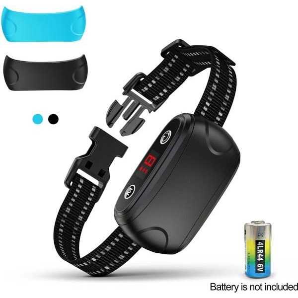 Petdiary B300 Anti Bark Collar Waterproof Rechargeable No Barking Collar, 2 Training Modes, Beep and Shock Dog Bark Collar - Healthber