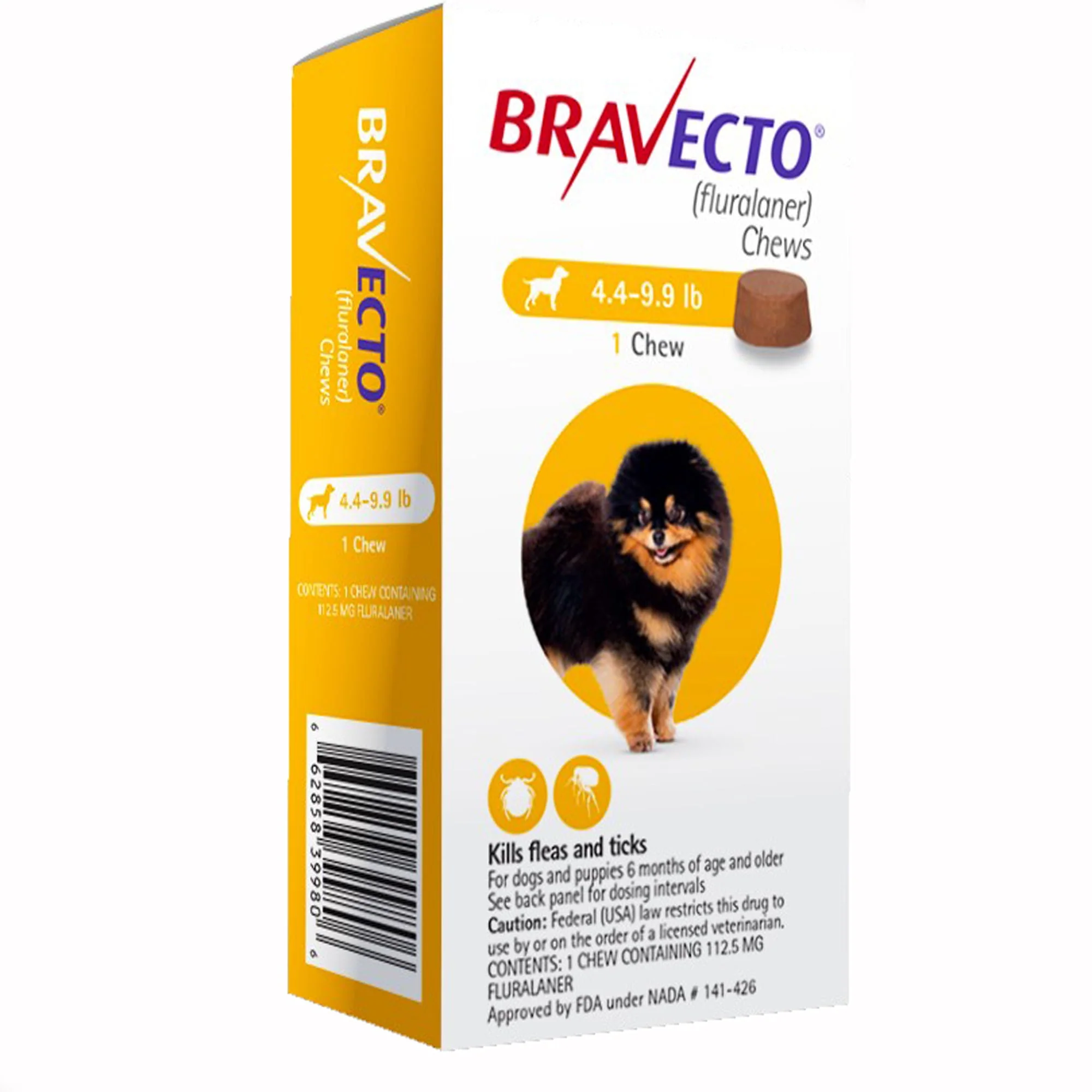 Bravecto Chews for Dogs (Fluralaner), 1 Chew - Healthber