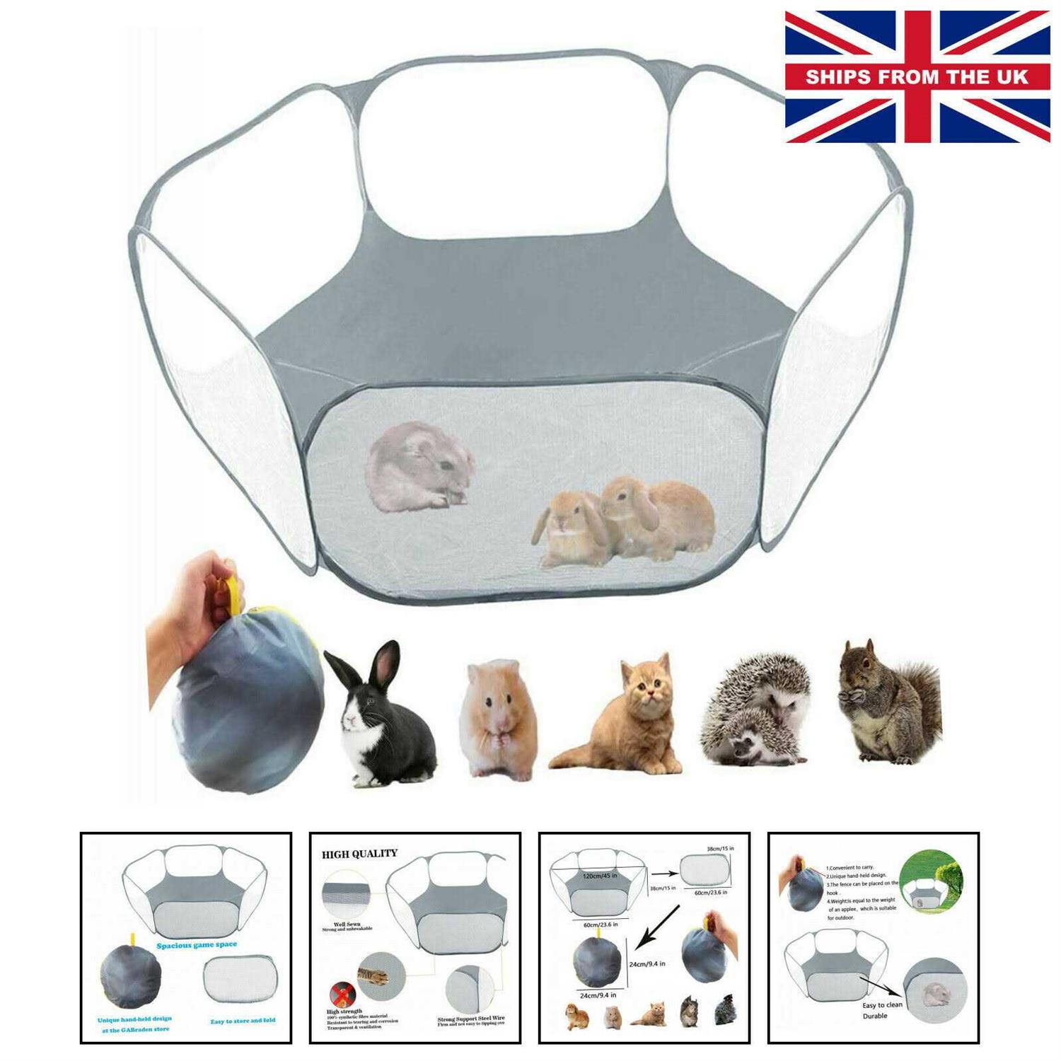 GABraden Small Animals Tent,Reptiles Cage,Breathable Transparent Pet Playpen Pop Open Outdoor/Indoor Exercise Fence,Portable Yard Fence - Healthber