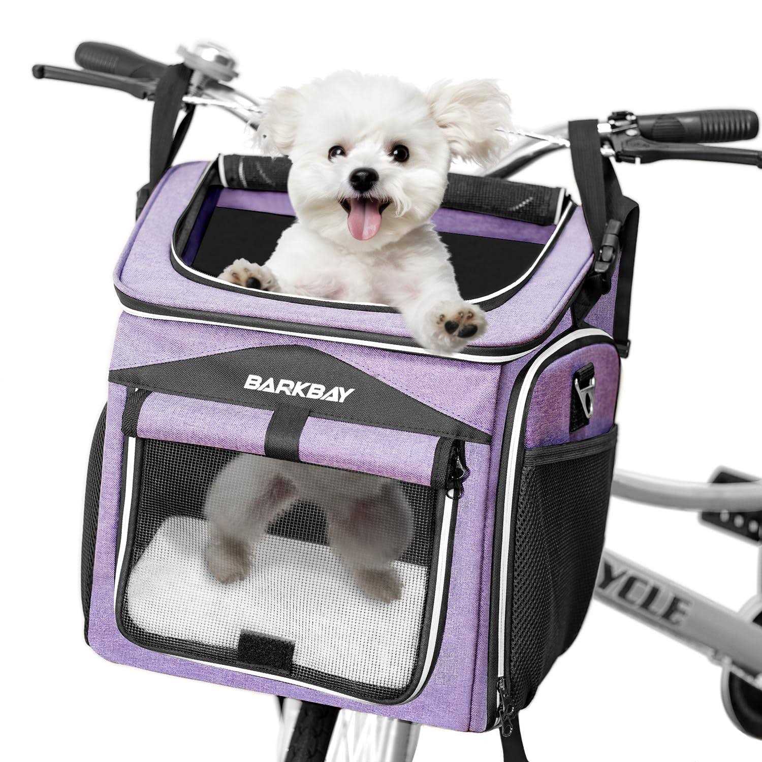 BARKBAY Dog Bike Basket Carrier Expandable Foldable Soft-Sided Dog Carrier - Healthber
