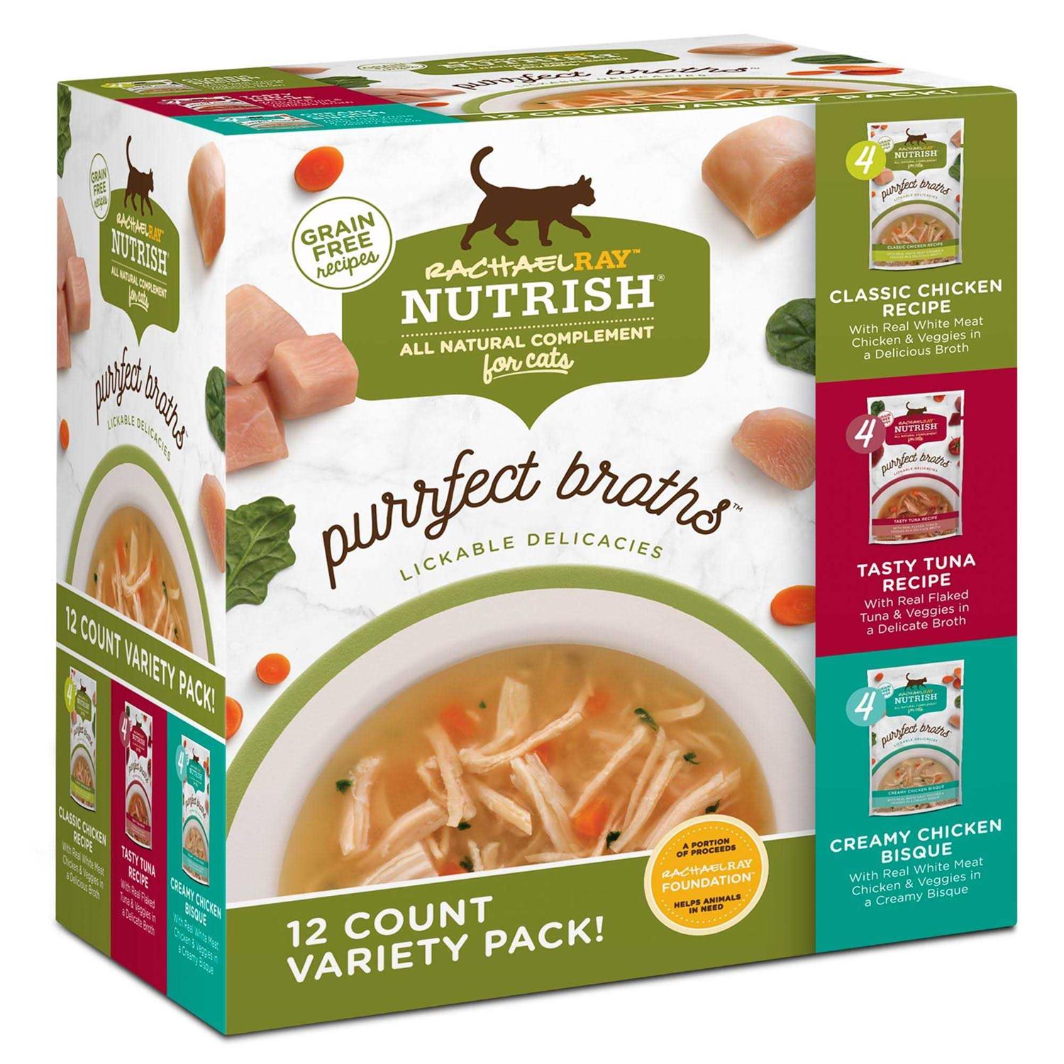 Rachael Ray Nutrish Purrfect Broths Natural Wet Cat Food Variety Pack - Healthber