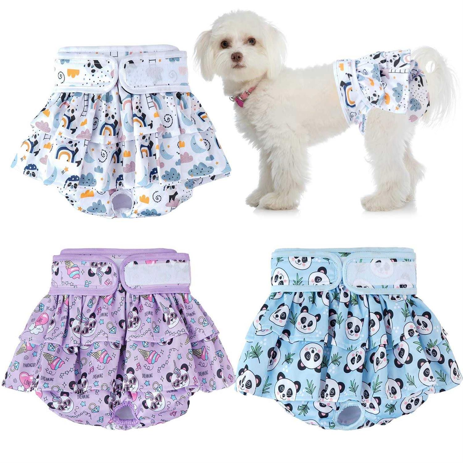 Tsikavo Washable Dog Diapers Female 3 Pack Premium Reusable Doggie Diapers,High Absorbency Leak-Proof Puppy Diapers for Female Dog in Heat - Healthber