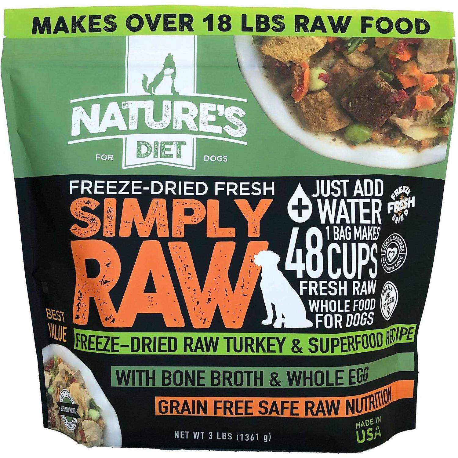 Nature’s Diet Simply Raw Freeze-Dried Raw Whole Food Meal Makes 18 Lbs Fresh Raw Food with Muscle - Healthber