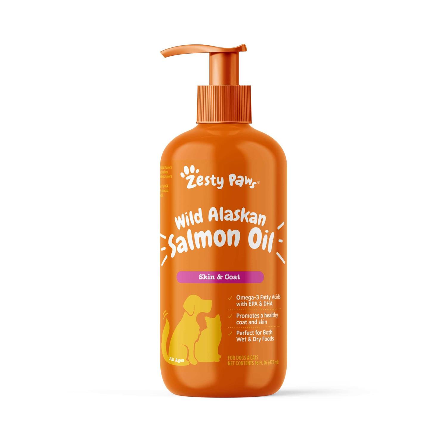 Zesty Paws Wild Alaskan Salmon Oil for Dogs & Cats - Healthber