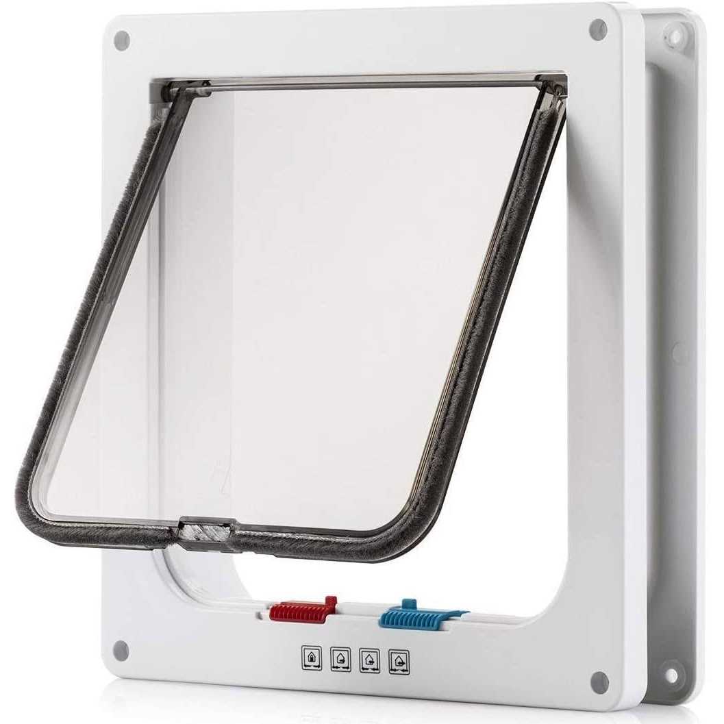 Depets Large Cat Door 4 Way Locking Cat Flap Door for Interior Exterior Doors - Healthber