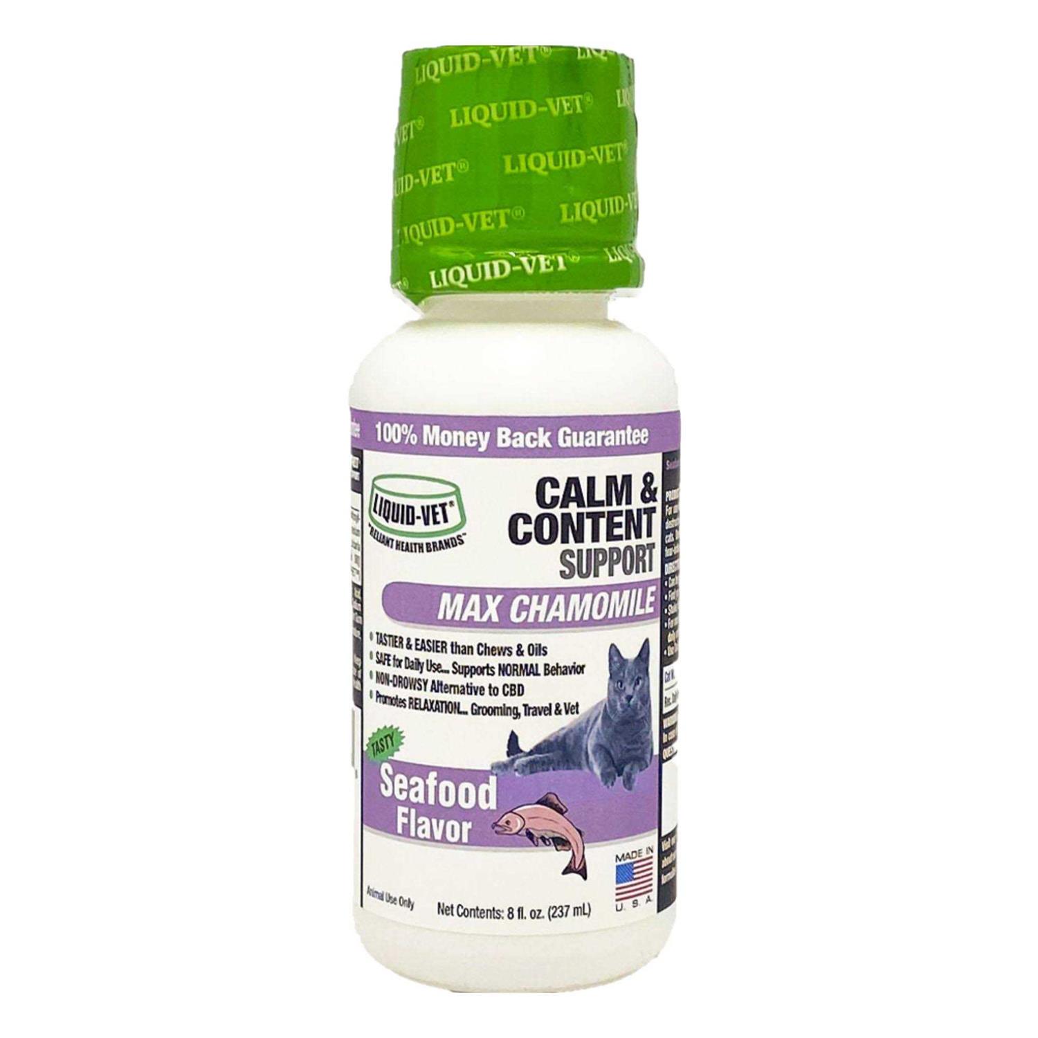 Liquid-Vet Feline Calm & Content Support Flavor Formula for Cats - Healthber