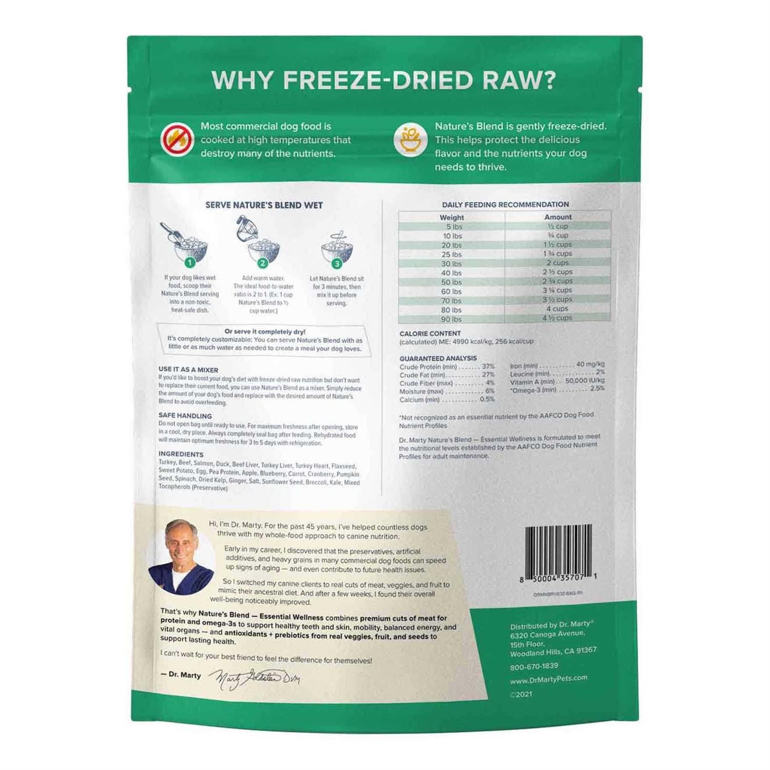 Dr. Marty Nature’s Blend Freeze Dried Raw Dog Food - Healthber