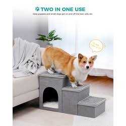 Pawz Road Dog Step Stair 3 Steps Storage Ladder 16 inch Pet stairs for Small and Medium Dogs - Healthber