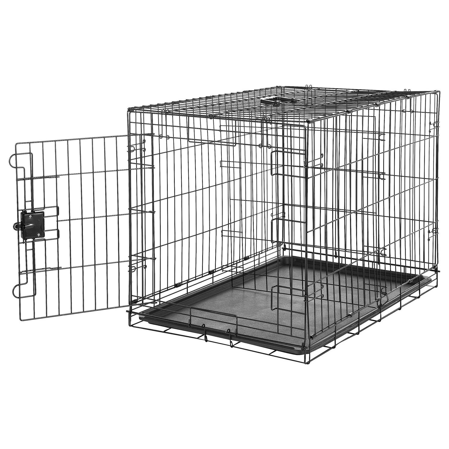 Amazon Basics Foldable Metal Wire Dog Crate with Tray - Healthber