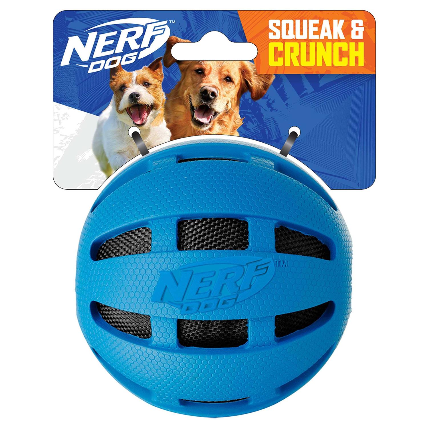 Nerf Checker Crunch Ball Dog Toy - Healthber