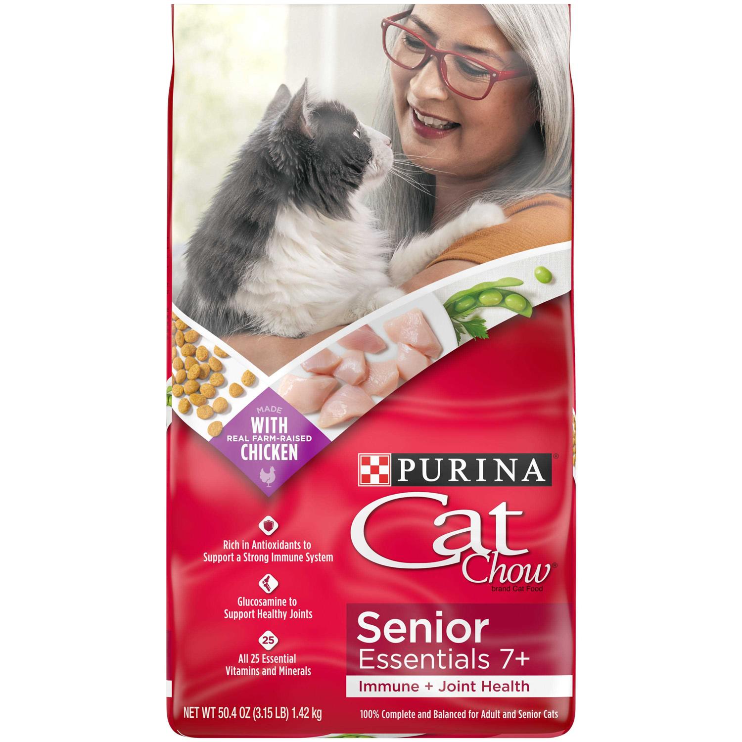 Purina Cat Chow Senior Essentials 7+ Immune + Joint Health Dry Cat Food - Healthber