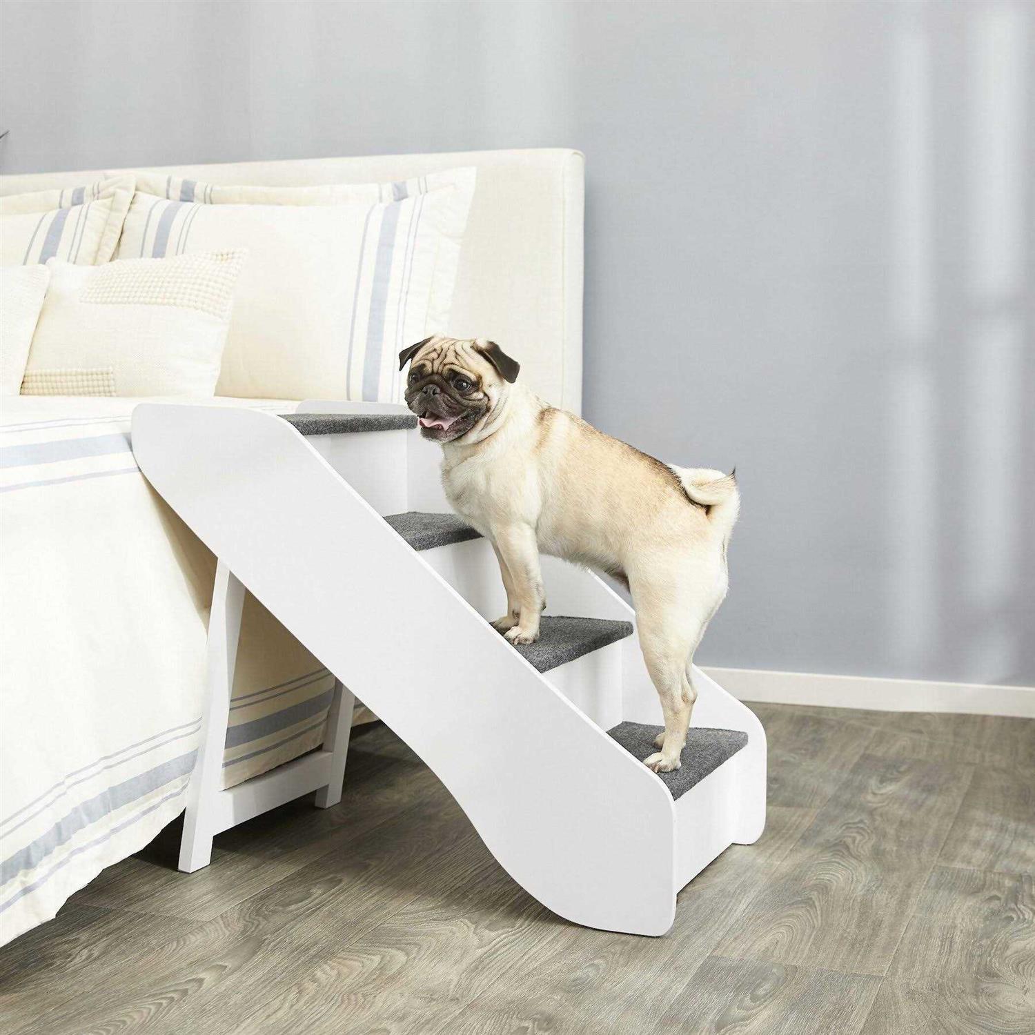 Frisco Deluxe Foldable Wood Carpeted Pet Stairs - Healthber