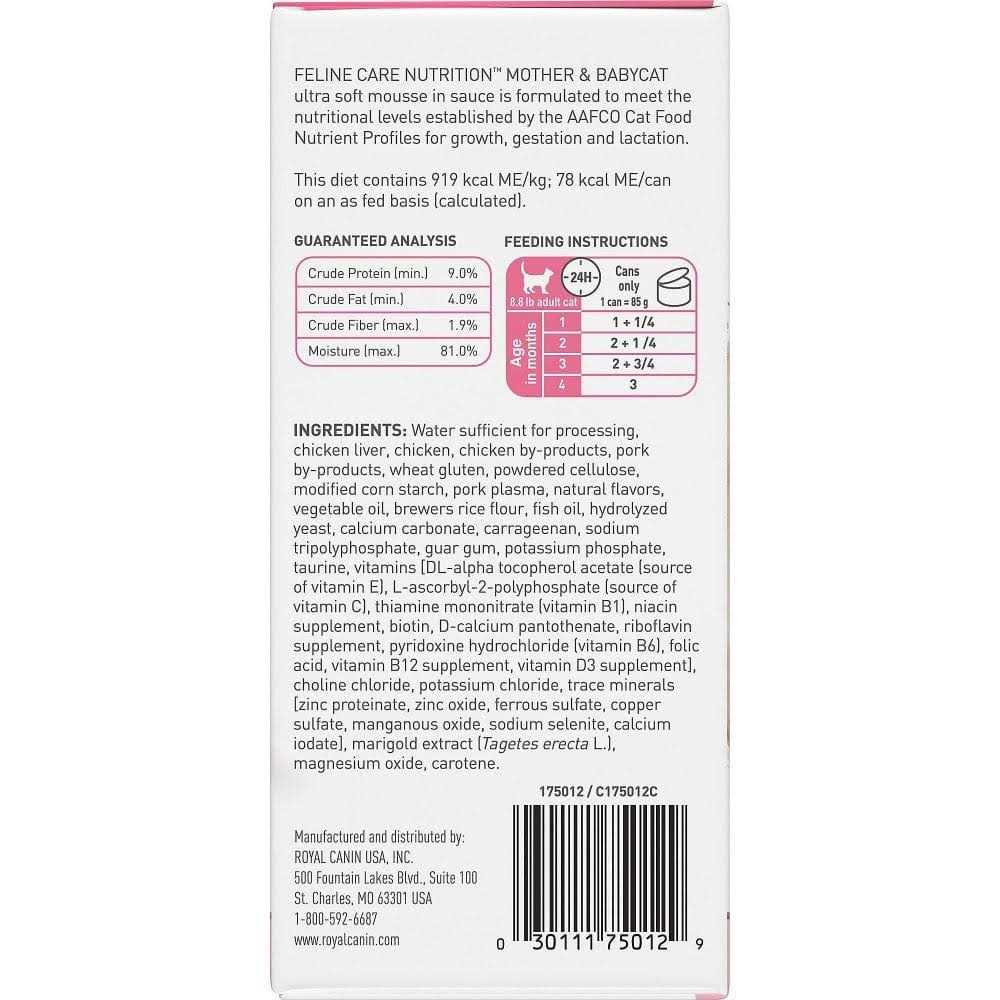 Royal Canin Feline Health Nutrition Mother & Babycat Ultra Soft Mousse in Sauce Canned Cat Food - Healthber