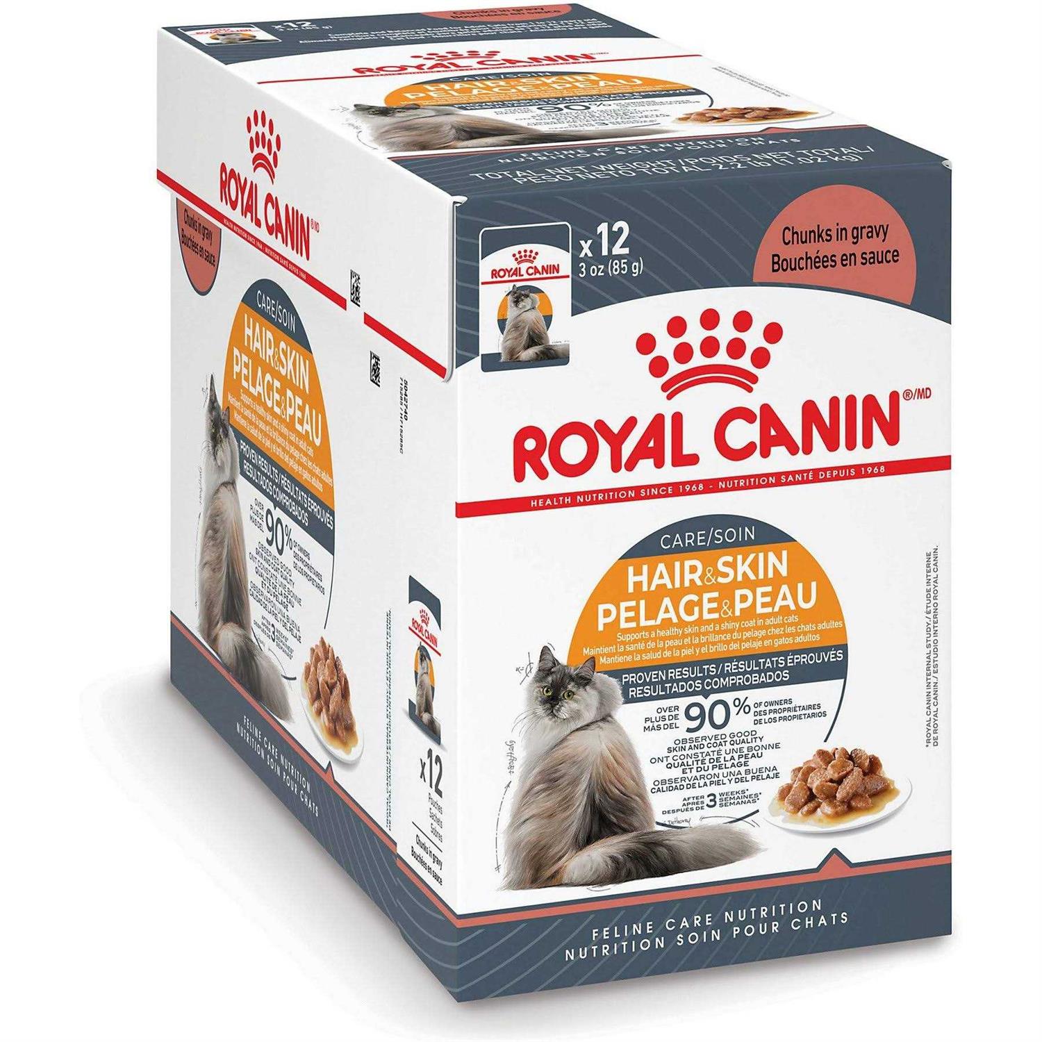 3 oz Royal Canin Feline Care Nutrition Intense Beauty Chunks in Gravy Pouch Cat Food - Healthber