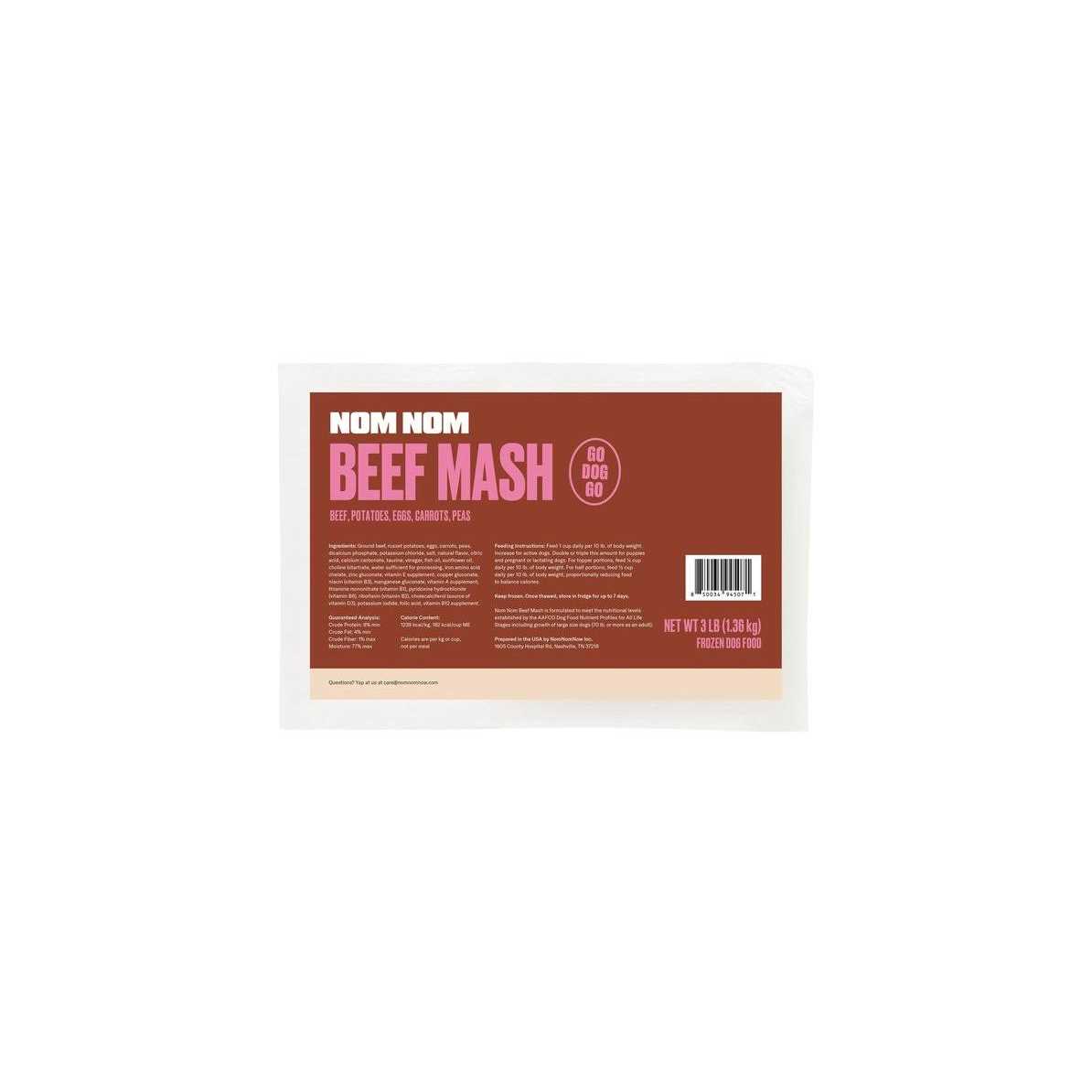 Nom Nom Frozen Dog Food Beef - Healthber