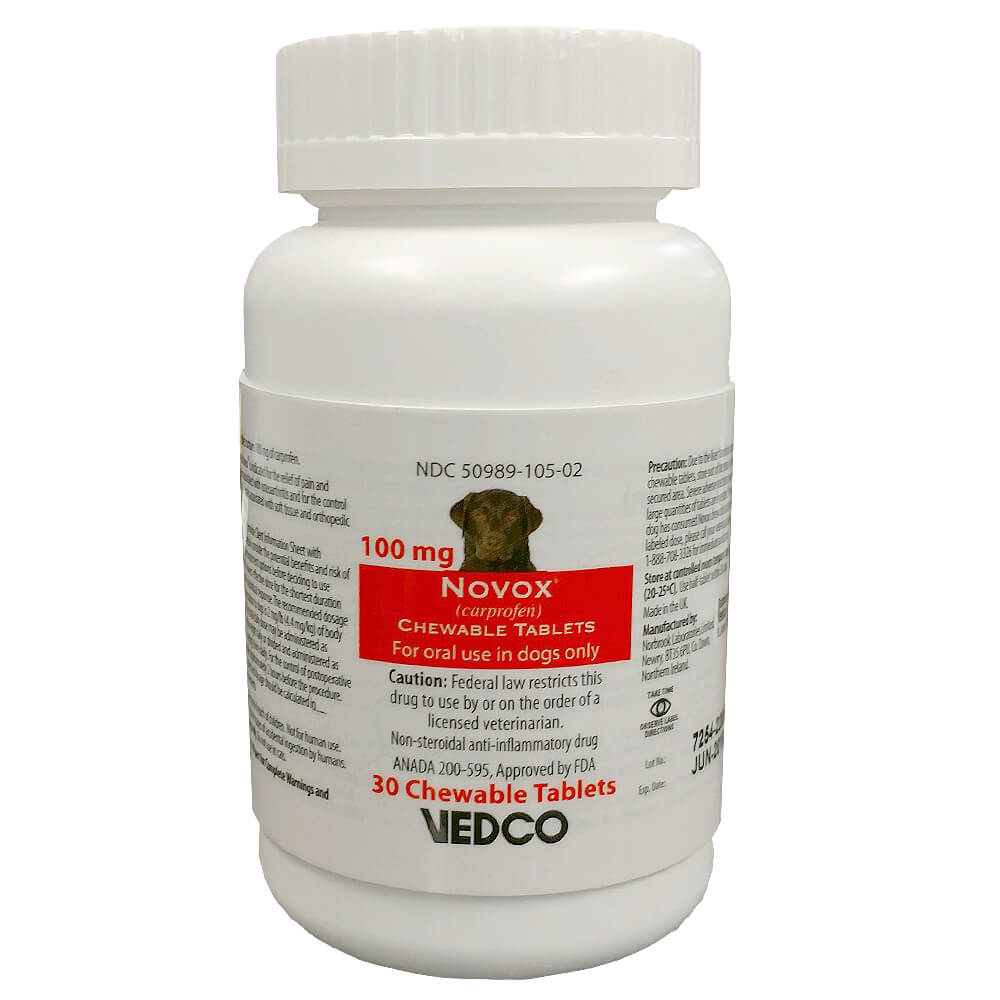 Rx Novox (carprofen) Chewable Tablets for Dogs - Healthber