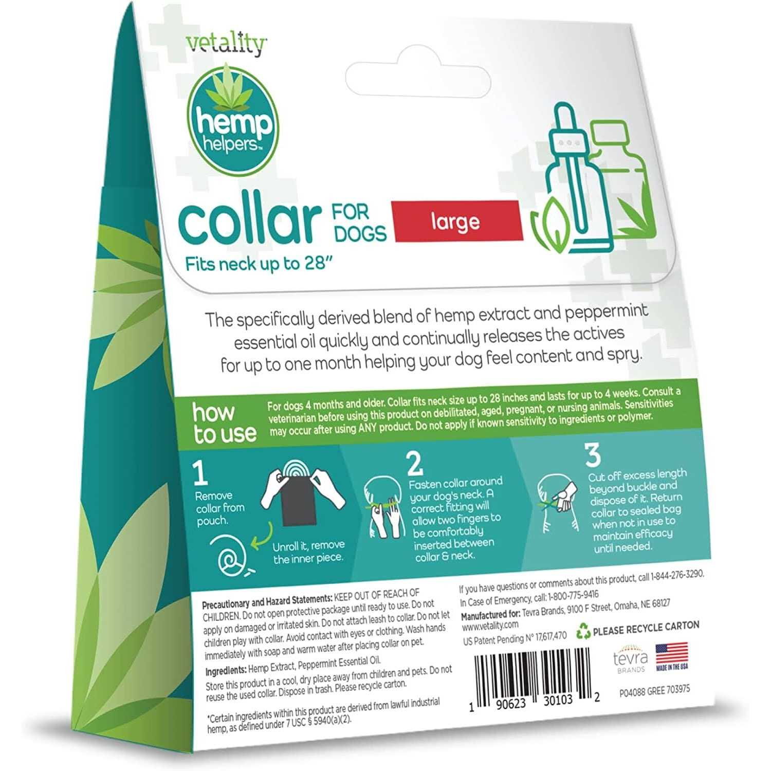 Vetality Hemp Helpers Collar for Dogs - Healthber