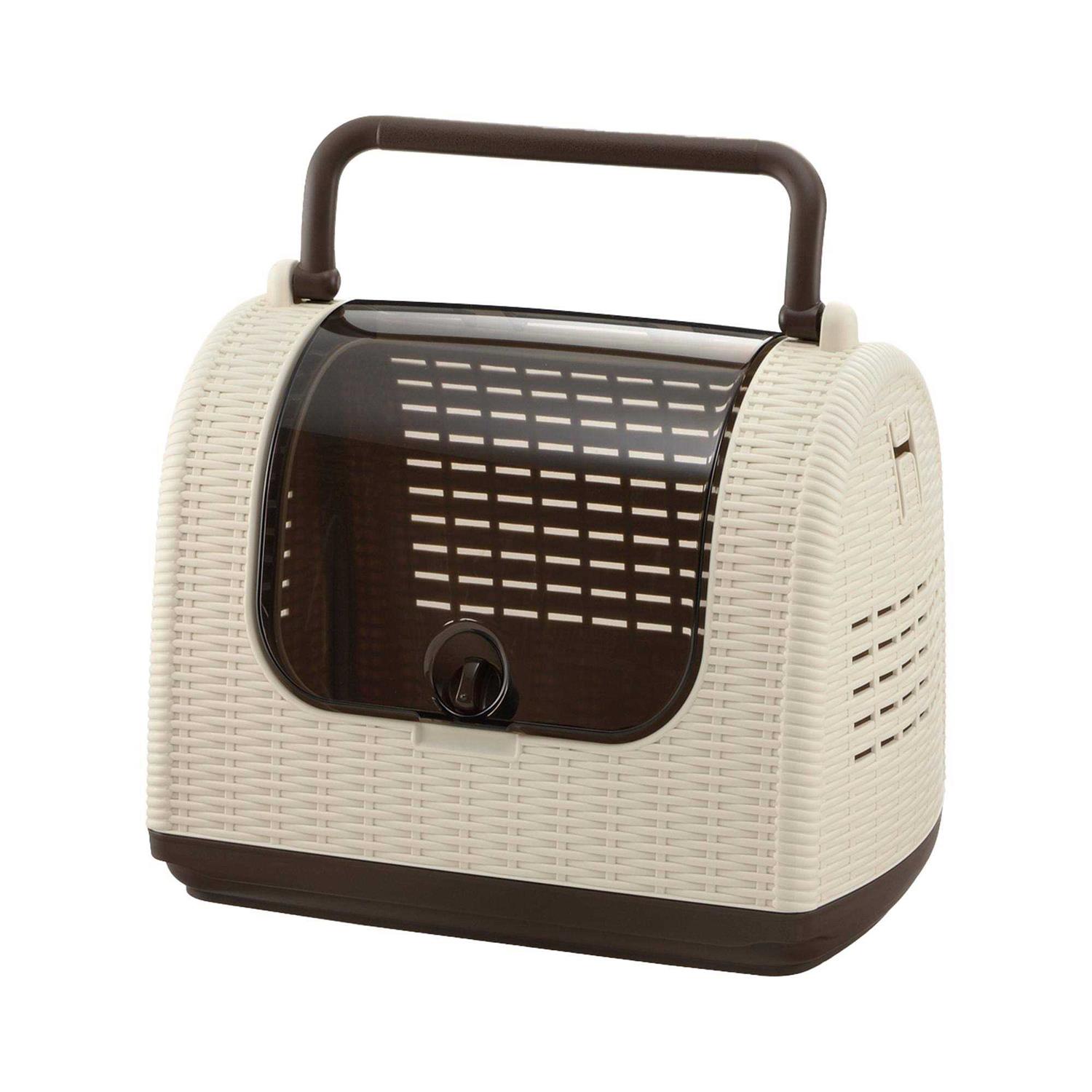 Richell Faux Wicker Pet Carrier - Healthber