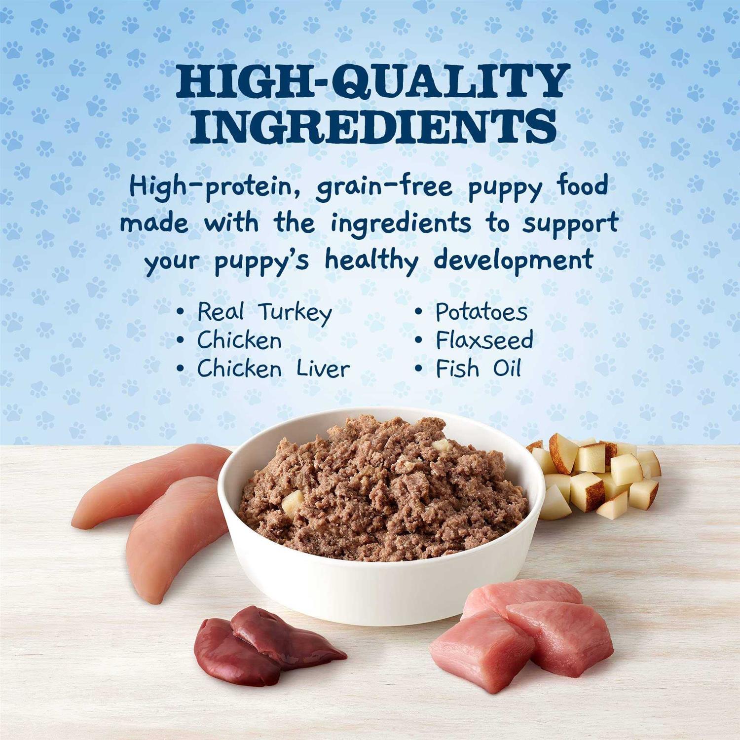 Blue Buffalo Baby Blue Healthy Growth Formula Grain-Free High Protein Turkey & Potato Recipe Puppy Wet Food - Healthber