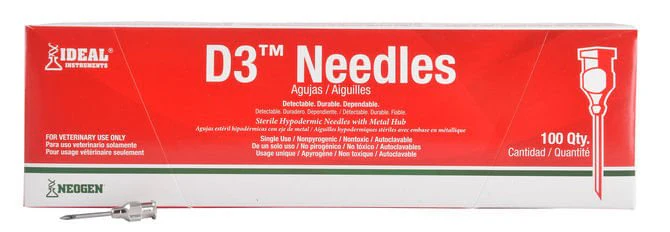 Ideal D3 Detectable Needles, Box of 100 - Healthber