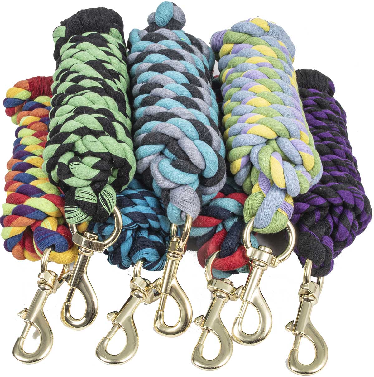 10' Twisted Cotton Lead Rope, Assorted - Healthber