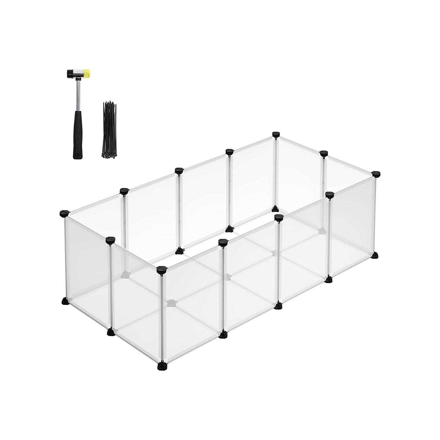 SONGMICS DIY Plastic Pet Playpen with Floor - Healthber