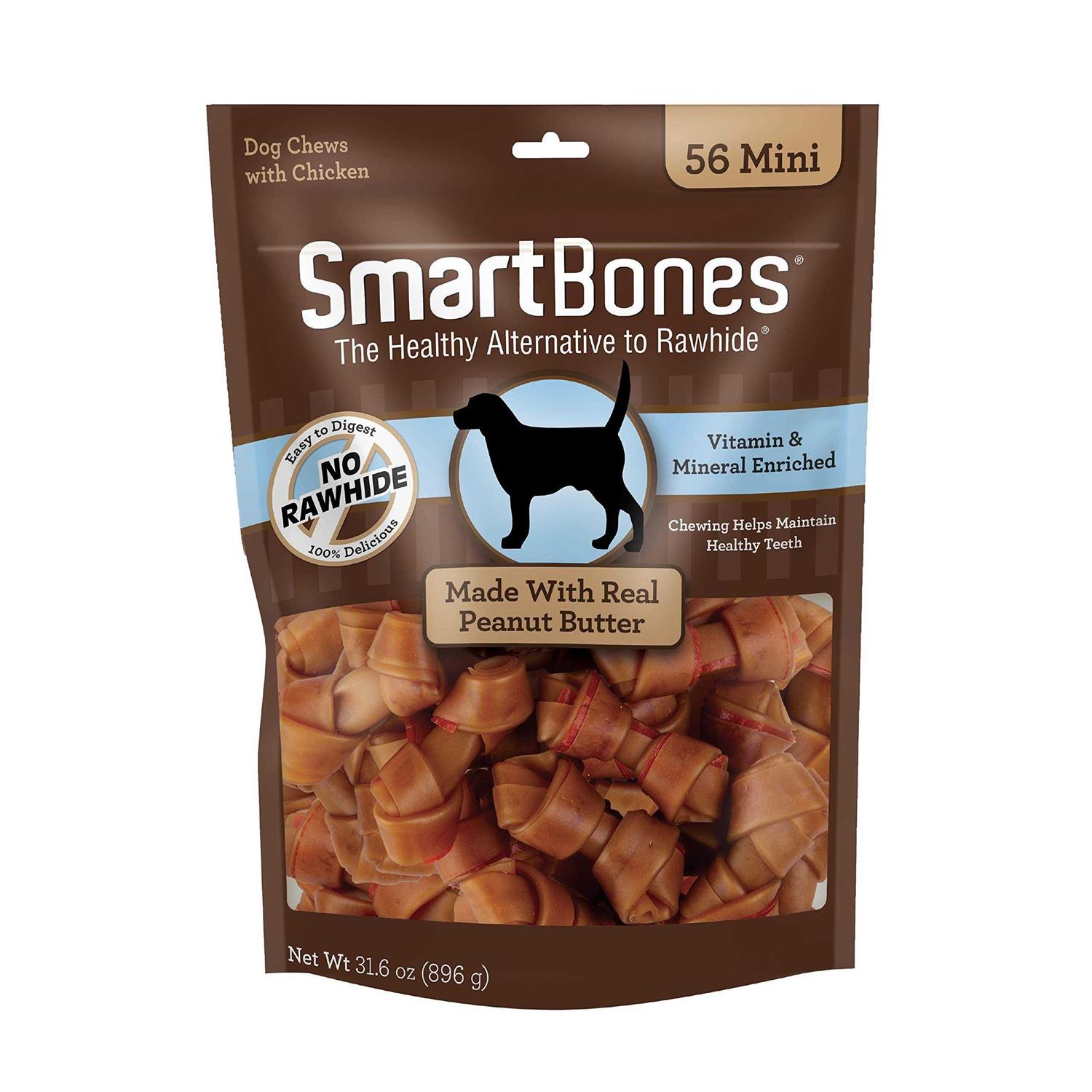 SmartBones Mini Bones with Real Peanut Butter 56 Count - Healthber