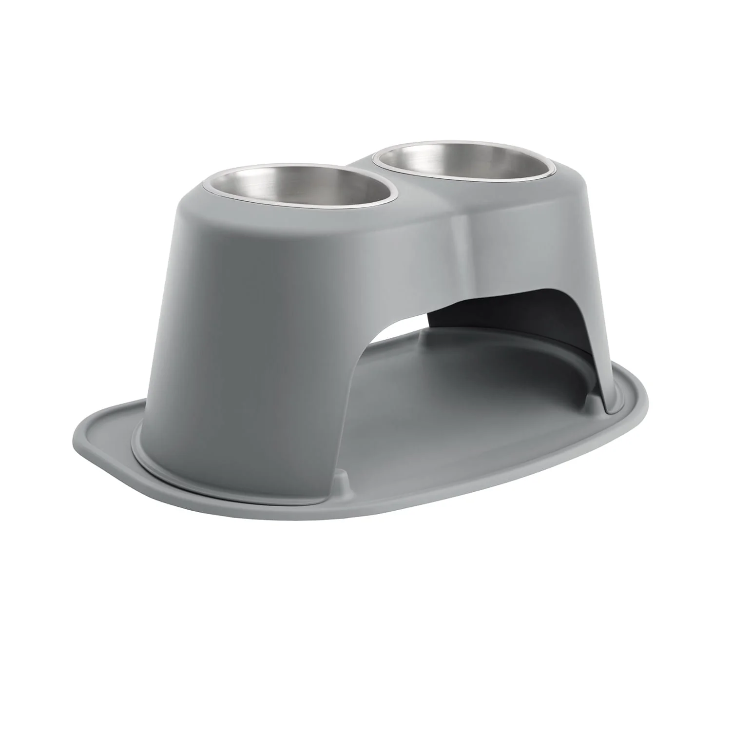 WeatherTech Double High Pet Feeding System, Stainless Steel - Healthber