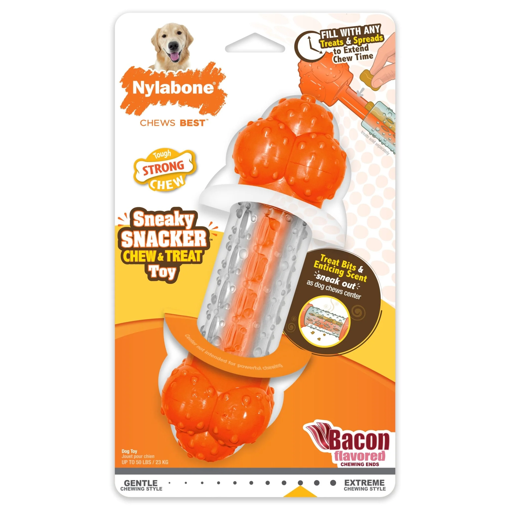 Sneaky Snacker Dog Treat Toy, Bacon - Healthber