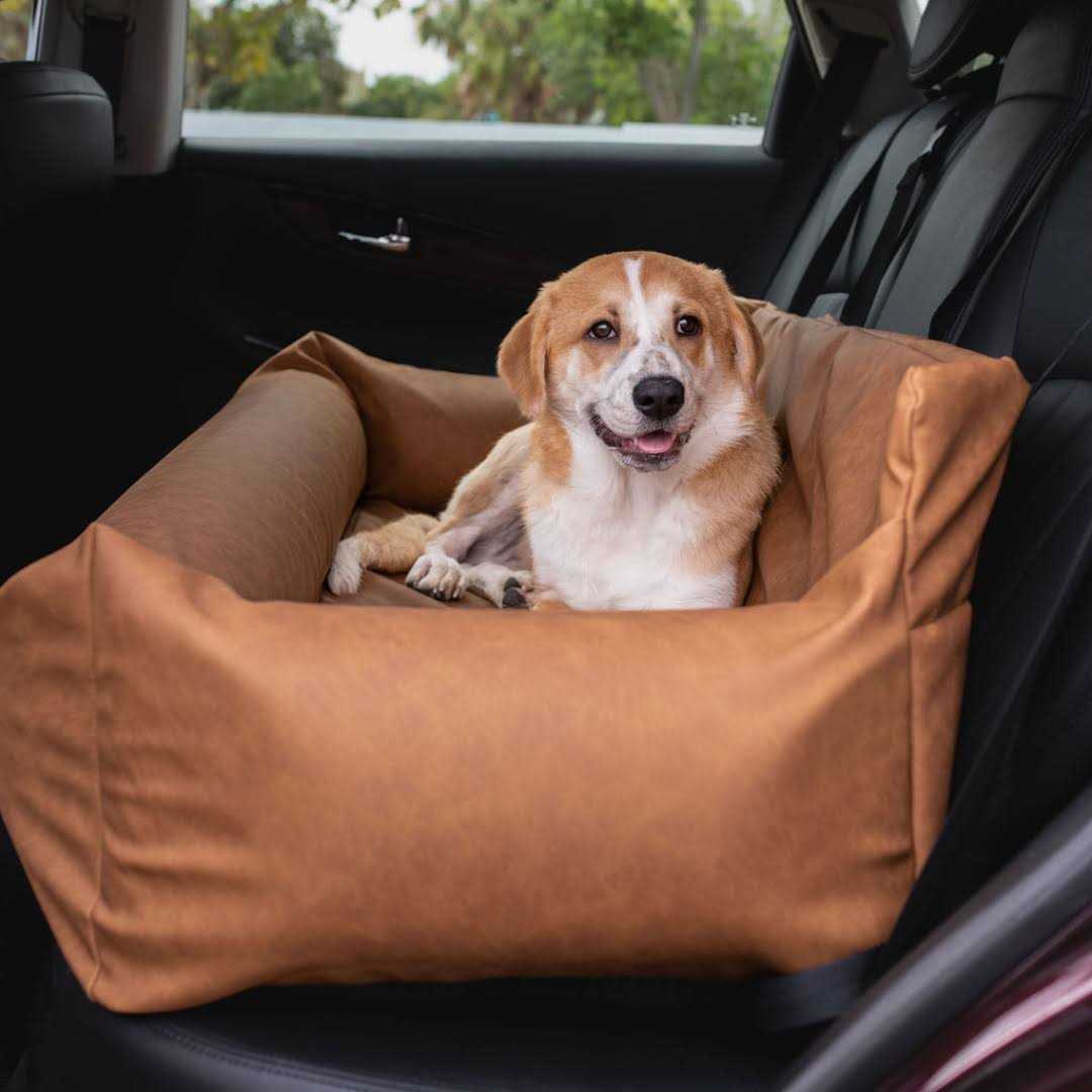 PupProtector Faux Leather Memory Foam Dog Car Bed - Healthber