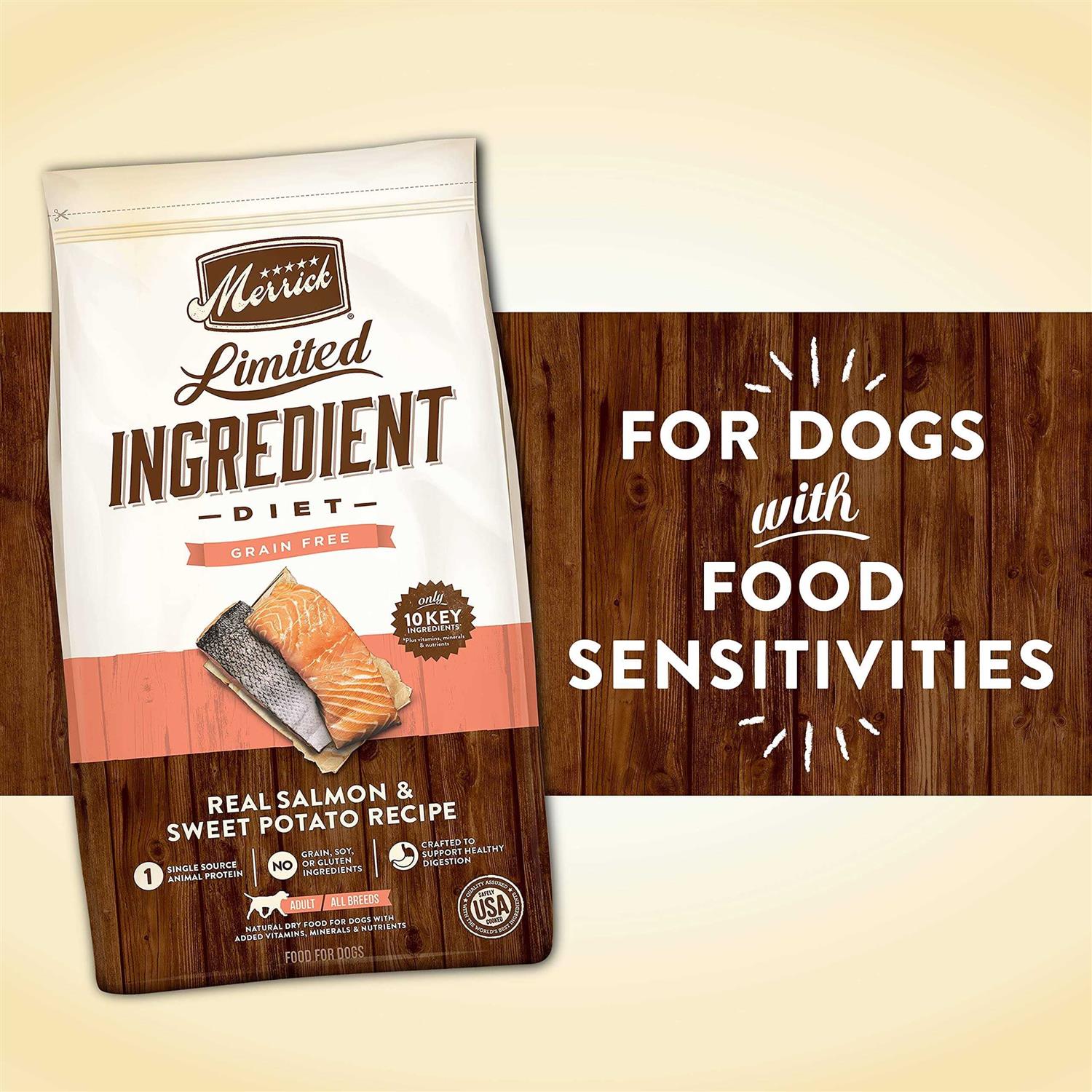 Merrick Limited Ingredient Diet Grain Free Real Salmon Sweet Potato Recipe Dry Dog Food - Healthber