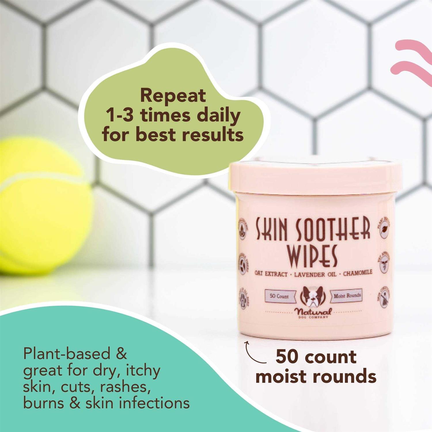 Natural Dog Company Skin Soother Wipes - Healthber