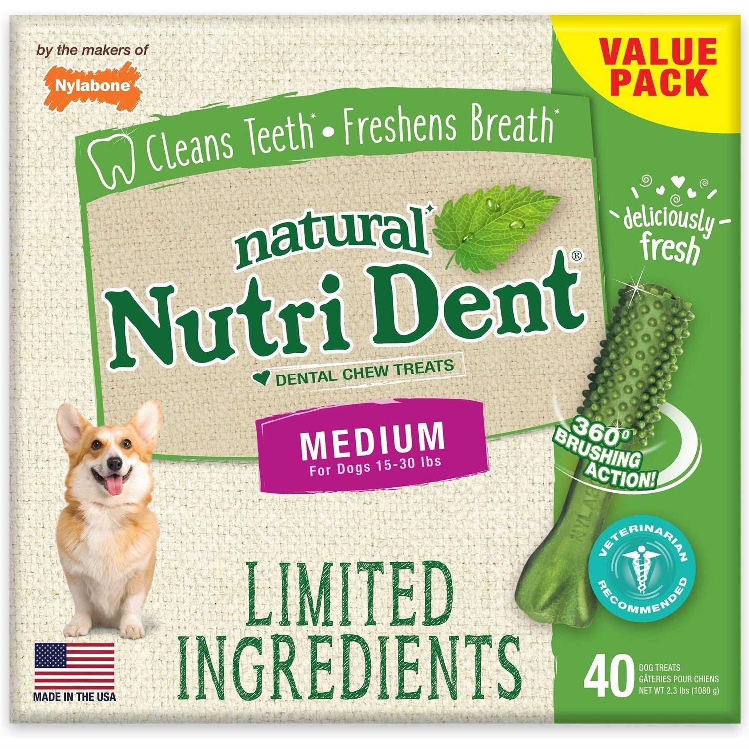 Nylabone Natural Nutri Dent Fresh Breath Dental Chews - Healthber