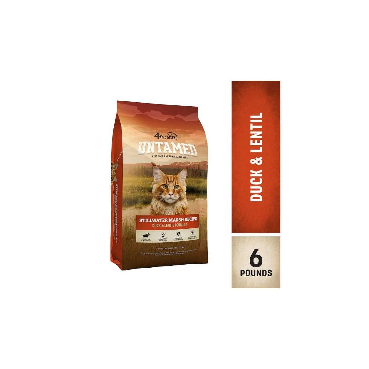 4health Untamed Stillwater Marsh All Life Stages Grain-Free Duck and Lentils Formula Dry Cat Food 1251889 - Healthber
