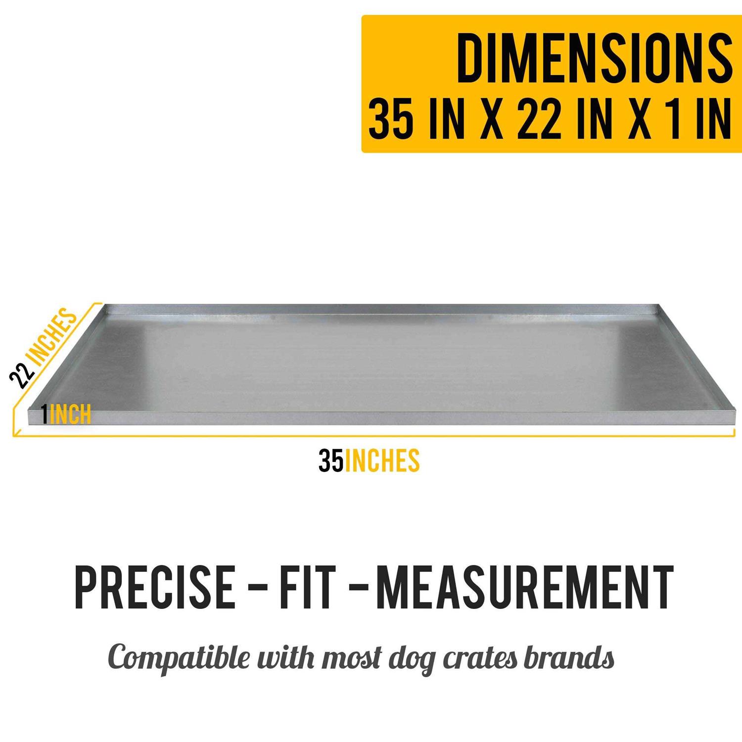 KOPEKS Galvanized Metal Tray for Dog Crates, Pet Kennels, Restaurant Grease Traps, and Floor Protection - Healthber